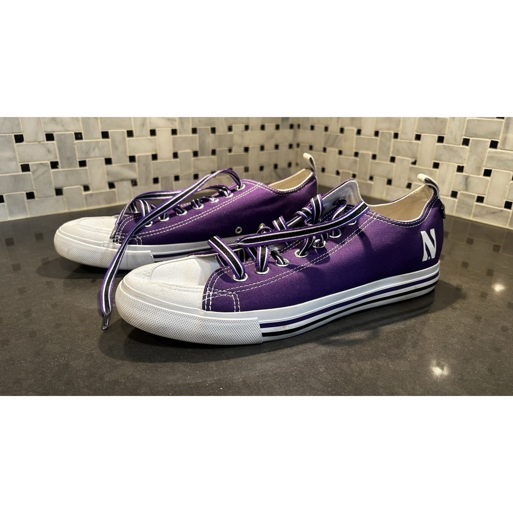 Skicks‎ Northwestern University Purple Canvas Low Top Lace Up Sneakers Unisex